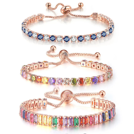 Adjustable Multicolor Tennis Bracelets